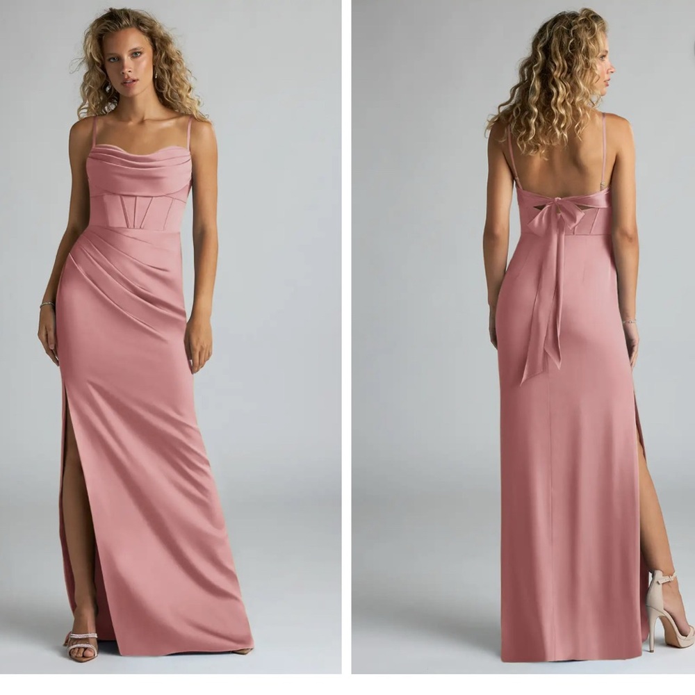 AZAZIE MAI DUSTY ROSE LONG DRESS